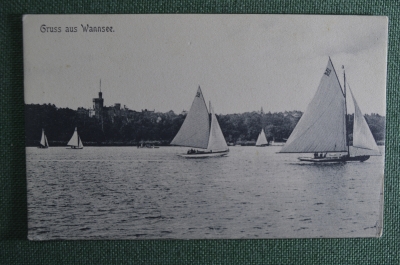 Старинная открытка "Парусная регата". gruss and vannsee. Германия, Берлин.