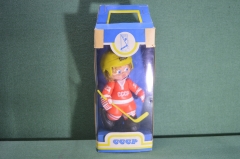 Игрушка "Хоккеист хоккей". Резина. Jugoplastika. Югопластика. В коробке. Югославия-СССР. #G4