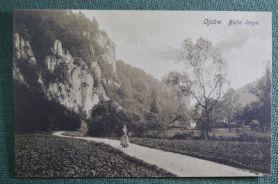 Открытка старинная "Дорога. Biata droga". Ойцув, Ojcow. Krakowski, Польша