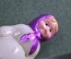 Елочная игрушка "Русская девочка в платочке, серия Дружба народов". Стекло, прищепка. СССР. #1