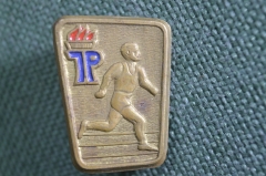 Знак, значок "JP". Спорт, бегунок. Пионерия. Тяжелый металл. ГДР #2