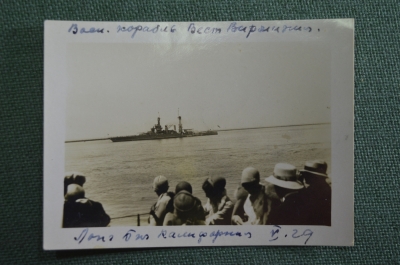 Фотография старинная "Военный корабль Вест Вирджиния".  США, Калифорния, 1929 год.