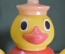 Игрушка детская неваляшка "Утка моряк якорь". Пластмасса. СССР.