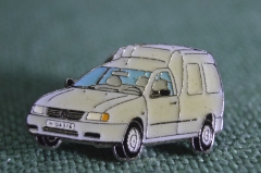 Знак, значок "Автомобиль Caddy, Фольксваген". Кэдди, грузовой. Белый. Volkswagen. Цанга. #2