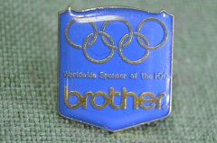 Знак значок "Brother". Олимпиада. МОК. Олимпийский комитет. Спонсор. 1980е. #1