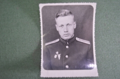 Фотография военный курсант летчик. Знаки. Авиация. ВДВ. г. Грозный. СССР. 1957 год.