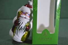 Елочная игрушка из стекла "Дед Мороз". Стекло. Клинское объединение "Елочка".