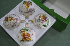 Елочные игрушки из стекла, набор "Лукоморье". Шары. Стекло. Клинское объединение "Елочка".