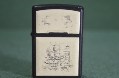 Зажигалка бензиновая "Парусник". Zippo (или под него). 