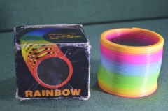 Игрушка детская пружинка "Радуга Rainbow". Коробка. Тайвань. Начало 1990х. #G2