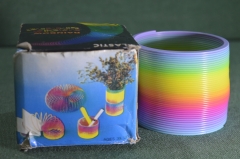Игрушка детская пружинка "Радуга Rainbow". Коробка. Тайвань. Начало 1990х. #1 #G2