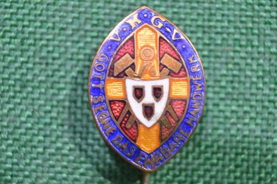 Знак фрачный "Ремесленники и умельцы", Германия, тяжелый, горячая эмаль, нечастый