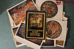 Набор открыток "Палехское искусство" (комплект из 16 шт.), 1974 год. СССР.